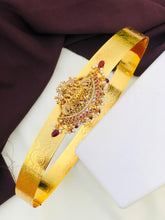 Gold Plated Waist Belt With AD Stones peacock Pendant