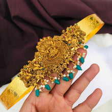 Lakshmi Pendant- Plain Belt | gold Plain hip belt for women saree Adjustable Indian waist belt