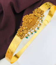 Lakshmi Pendant- Plain Belt | gold Plain hip belt for women saree Adjustable Indian waist belt