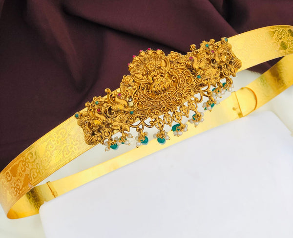 Lakshmi Pendant- Plain Belt gold Plain hip belt for women saree