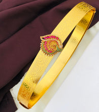 Gold Plated Waist Belt With AD Stones peacock Pendant