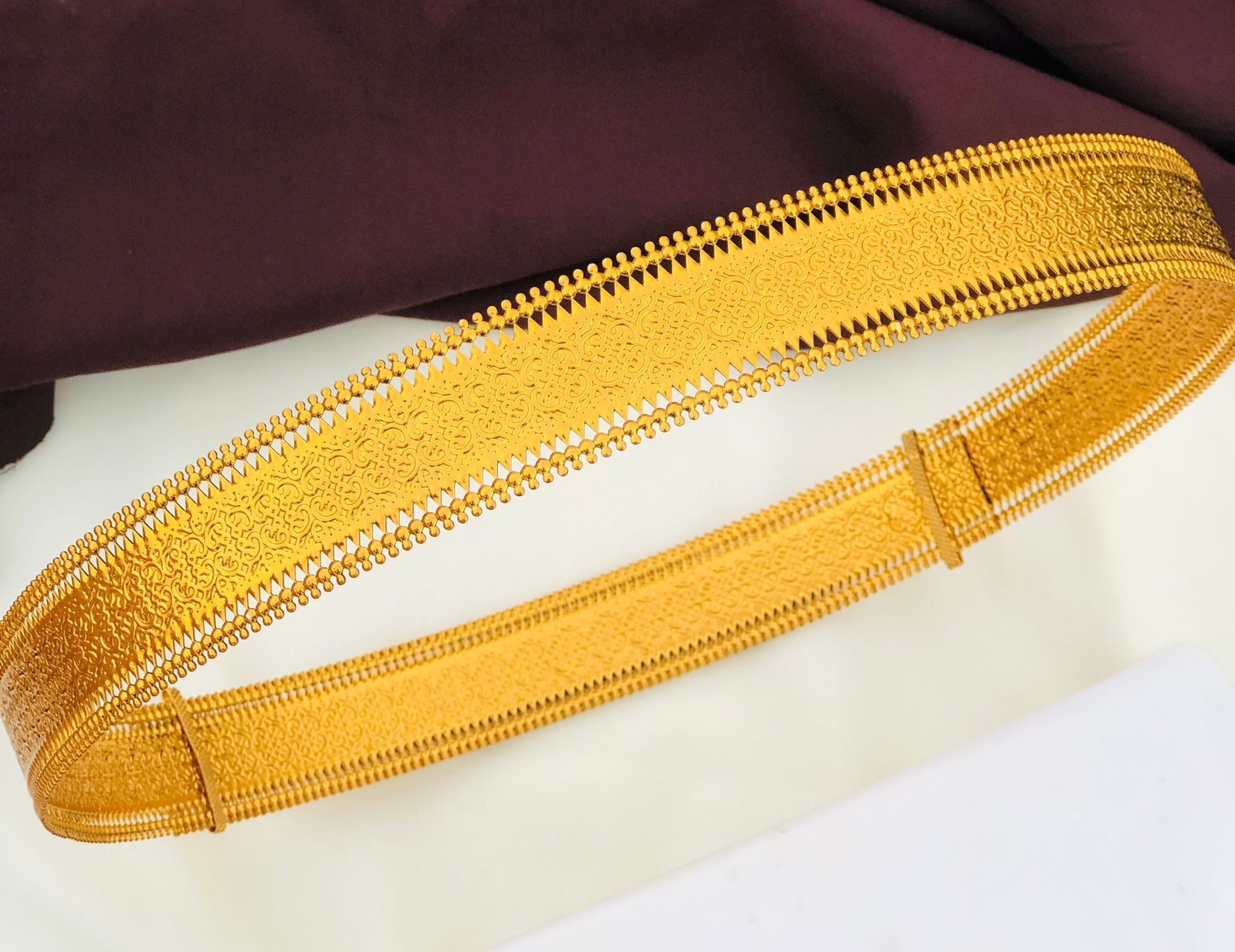 Gold Brass Plain hip belt for women saree Adjustable Indian waist belt [SIZE -38 TO 46 ] adjustable (Copy)