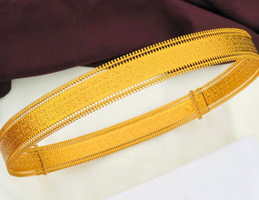 Gold Brass Plain hip belt for women saree Adjustable Indian waist belt [SIZE -38 TO 46 ] adjustable
