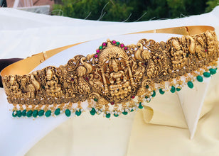 Beautiful Lakshmi Devi Hip Belt/hip belt for women saree Adjustable Indian waist belt/Hip Belt/Waist Chain/ Kamarbandh