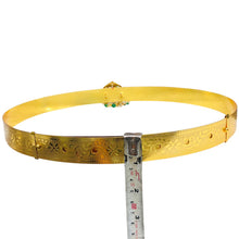 Traditional Gold-Toned Kasu-Pattern Vaddanam/Oddiyanam with Kundan, Ruby, and Emerald Embellishments