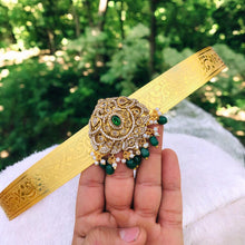 Gold Plated Waist Belt With AD Stones peacock Pendant