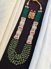 Designer Handmade Multi Layered Beaded Kundan Long Necklace Set