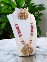 Multicolor Gold Plated Jadau Kundan Necklace Set , Premium Quality