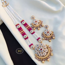 Multicolor Gold Plated Jadau Kundan Necklace Set , Premium Quality