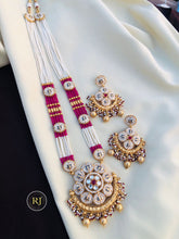 Multicolor Gold Plated Jadau Kundan Necklace Set , Premium Quality