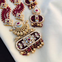 Multicolor Gold Plated Jadau Kundan Necklace Set