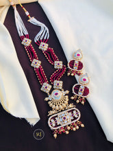 Multicolor Gold Plated Jadau Kundan Necklace Set