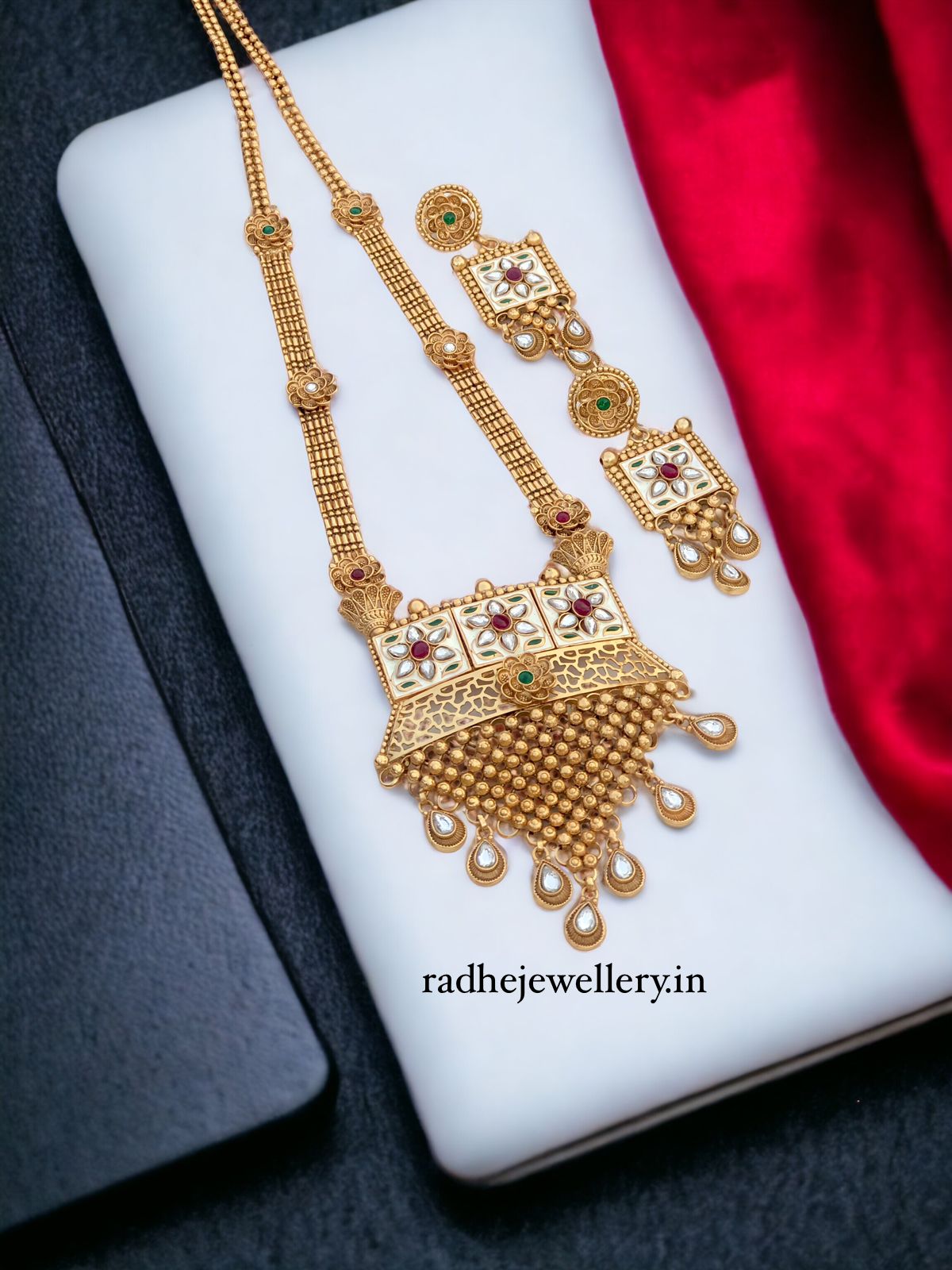 Tribal Long Haram Rajwadi Jewellery Set, All Brass, Premium Quality