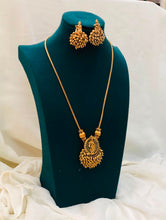 Antique Lakshmi Green Beads Long Haram Set