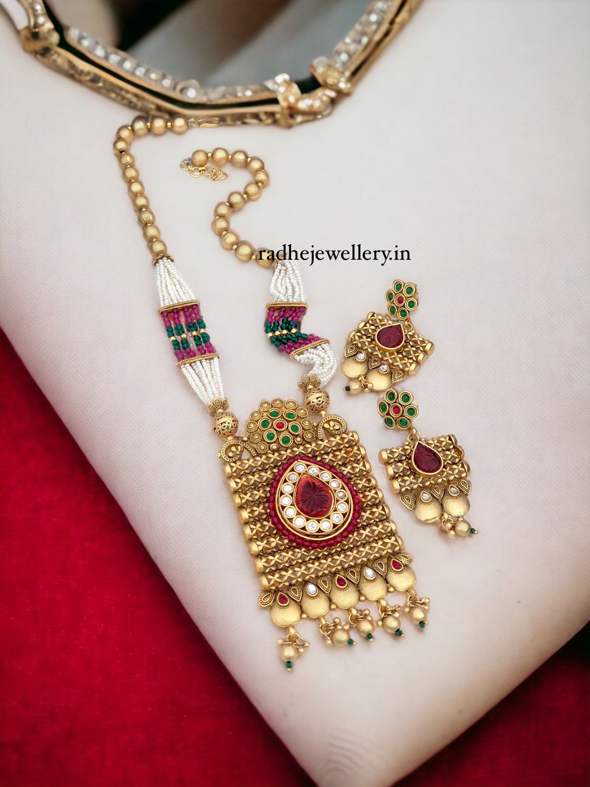 Tribal Long Haram Rajwadi Jewellery Set, All Brass, Premium Quality