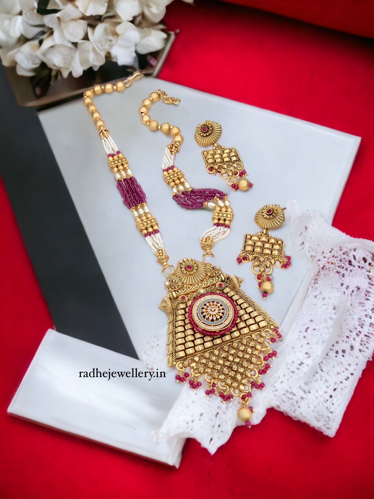 Tribal Long Haram Rajwadi Jewellery Set, All Brass, Premium Quality