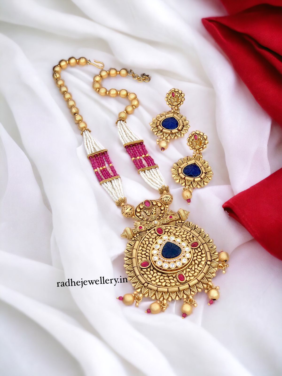 Tribal Long Haram Rajwadi Jewellery Set, All Brass, Premium Quality, 2 Colors