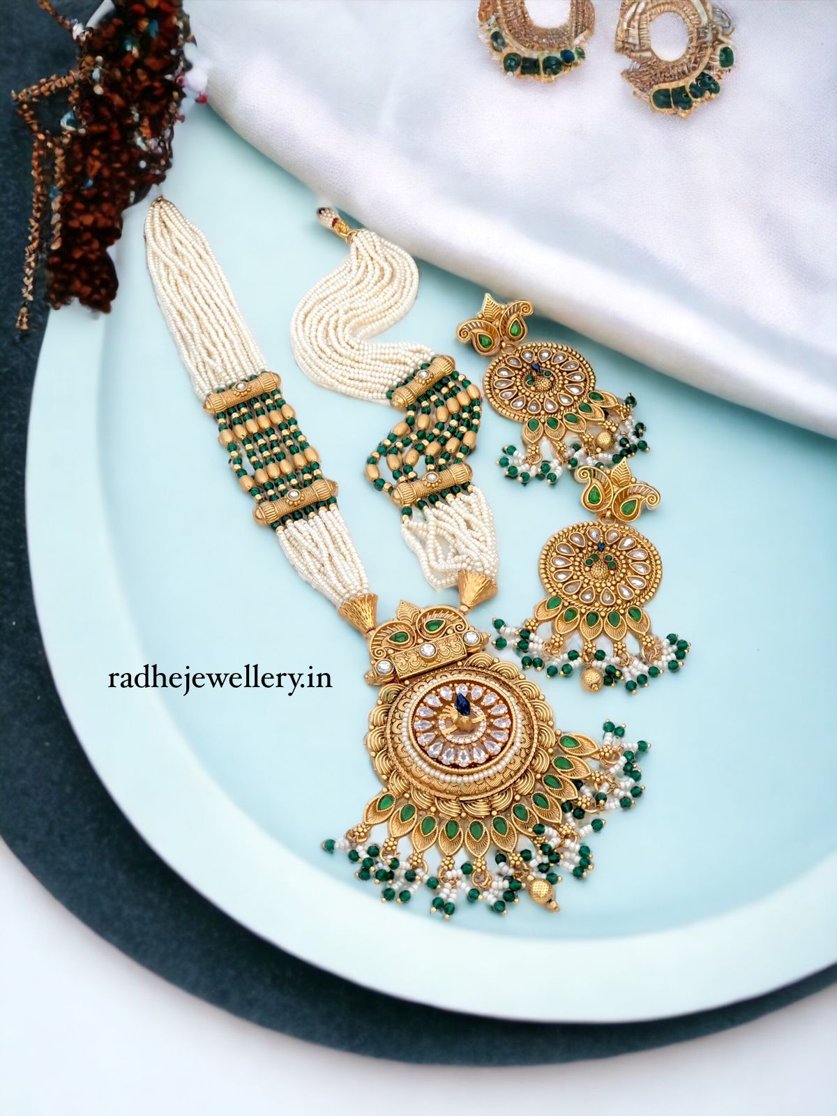 Tribal Long Haram Rajwadi Jewellery Set, All Brass, Premium Quality, 2 Colors