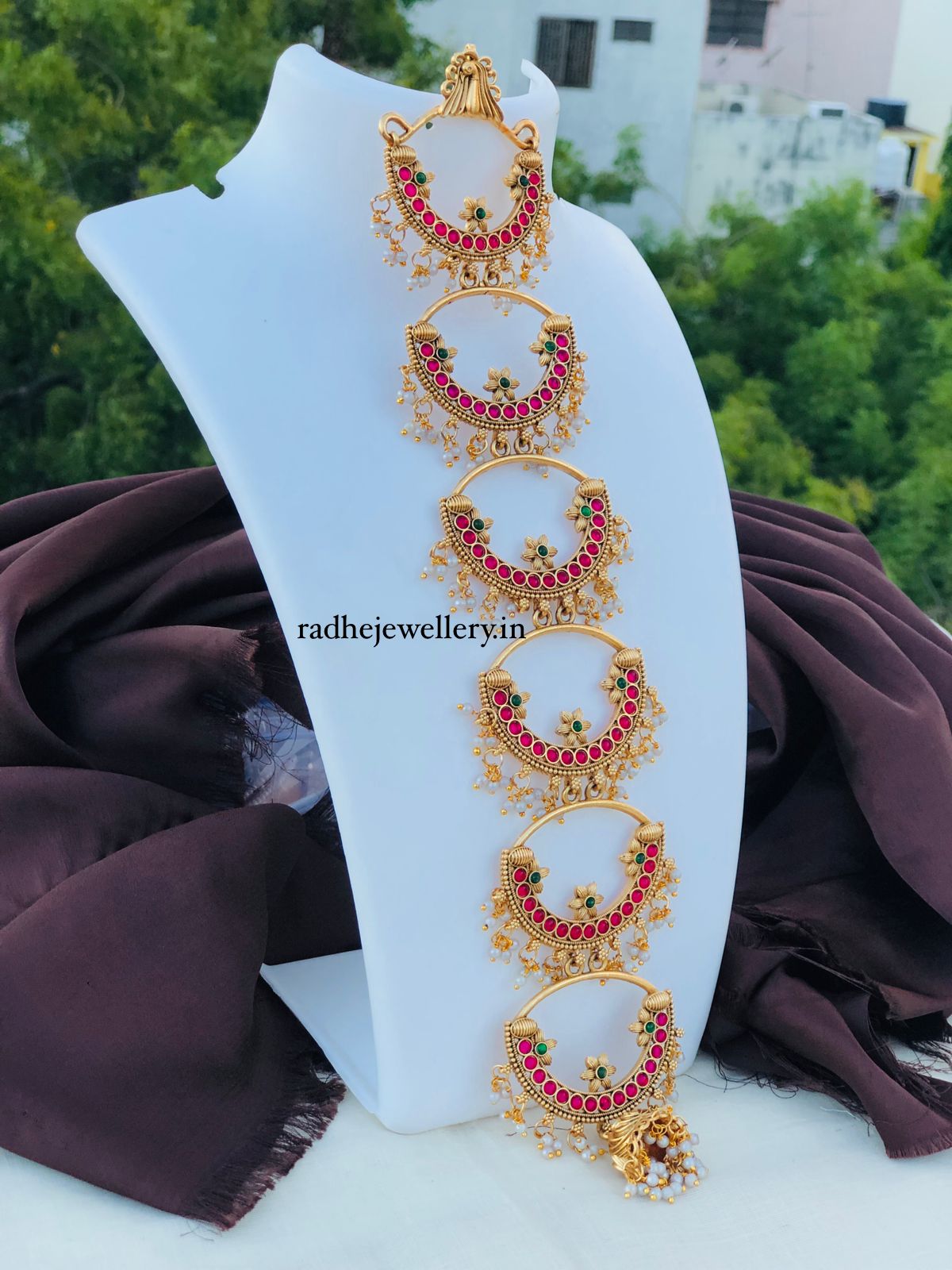 Layered Stones Jada Billa/ Hair Decoration Accessories Wedding Hair Braid Choti