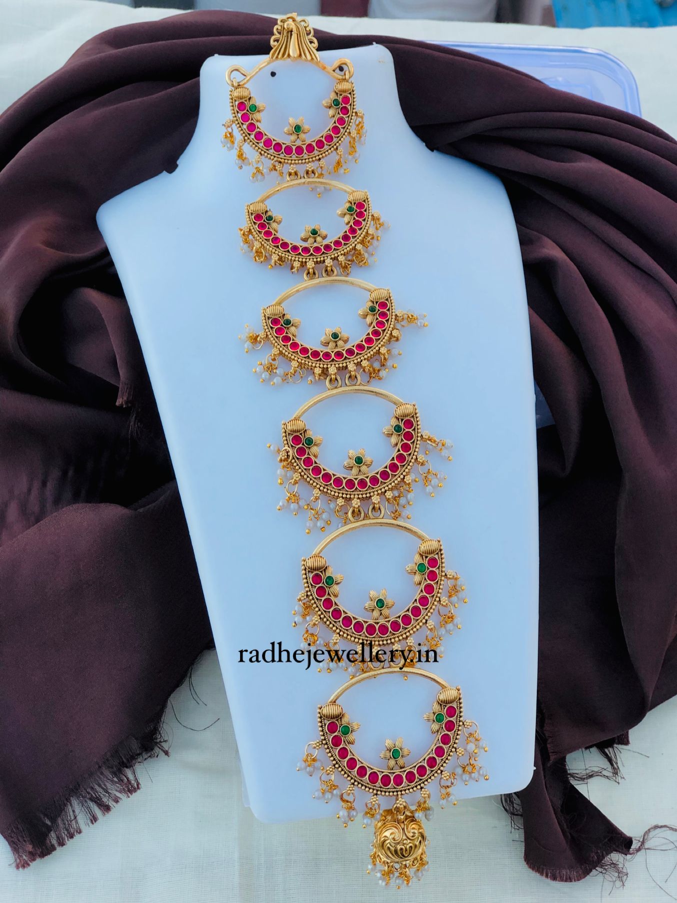 Layered Stones Jada Billa/ Hair Decoration Accessories Wedding Hair Braid Choti