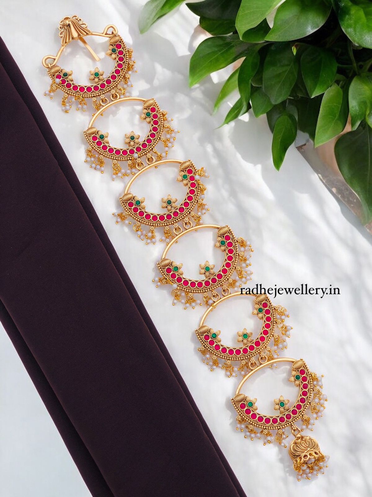 Layered Stones Jada Billa/ Hair Decoration Accessories Wedding Hair Braid Choti