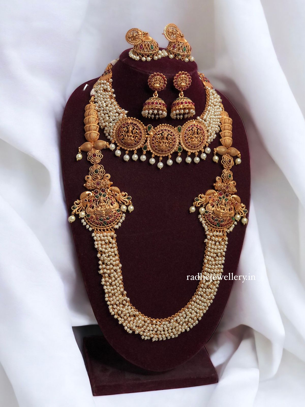 Long Laxmi Haaram with neclace set for women & beads jewellery set