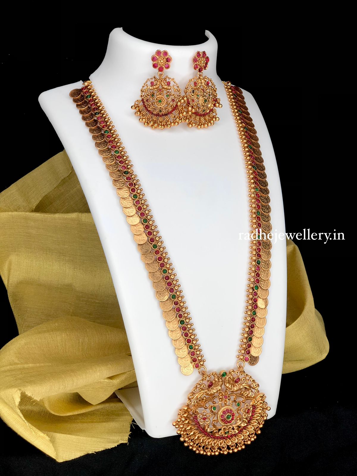 Latest Top Beautiful Gold Kasu Mala designs haram set