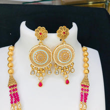 Rajwadi Polish Beautiful Fancy Designer Pendant Party wear Long Necklace Set