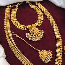 gold Finish Beautiful combo Necklace Set for Women, Gold Plated, Indian Jewelry Set
