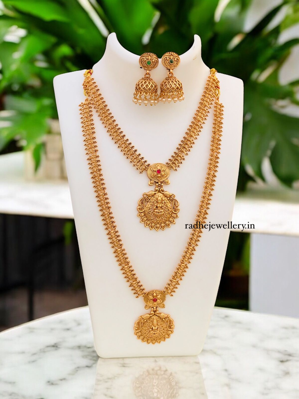 Matte Finish Beautiful combo Necklace Set for Women/Gold Plated/Indian Jewelry Set