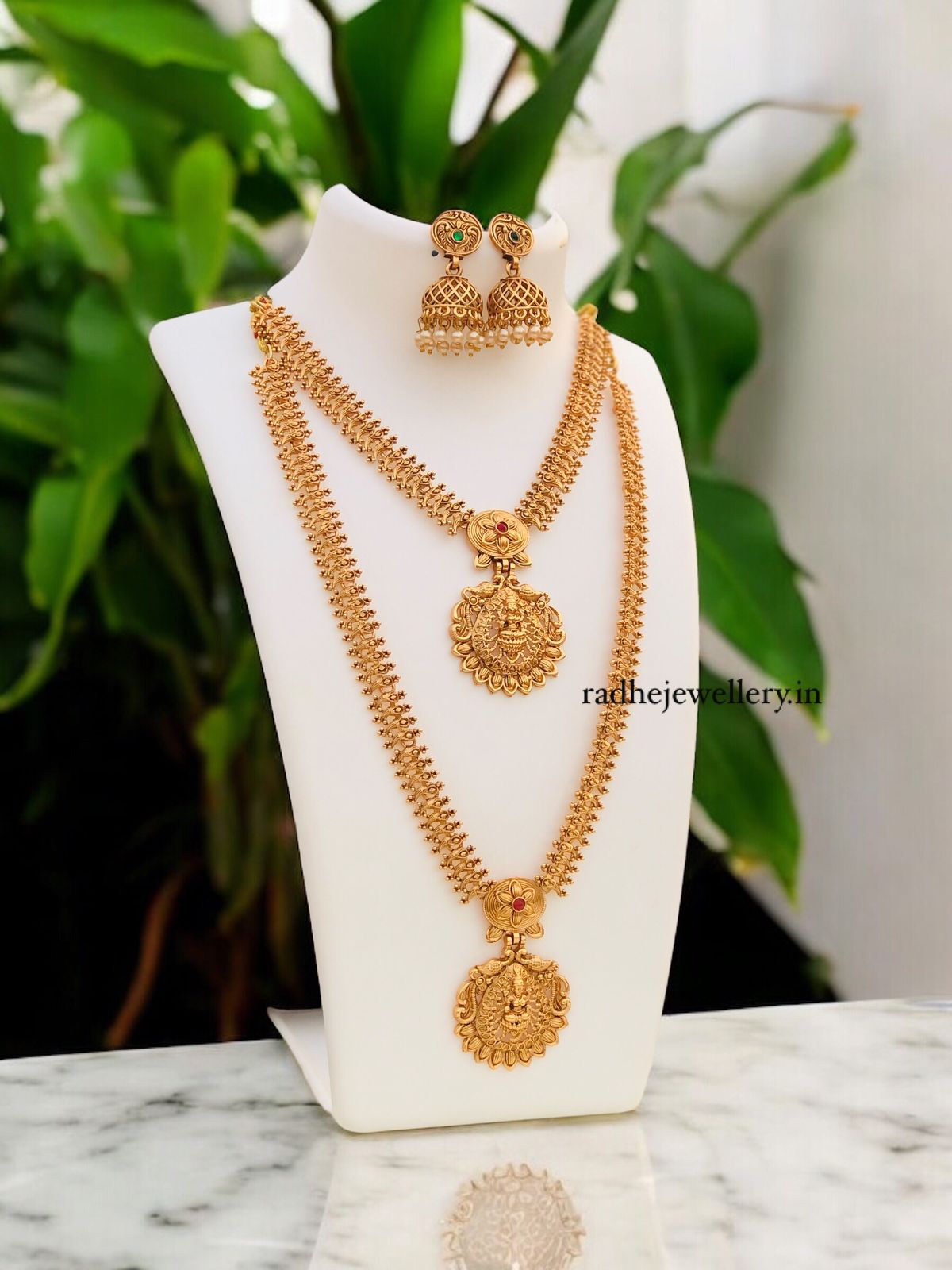 Matte Finish Beautiful combo Necklace Set for Women/Gold Plated/Indian Jewelry Set