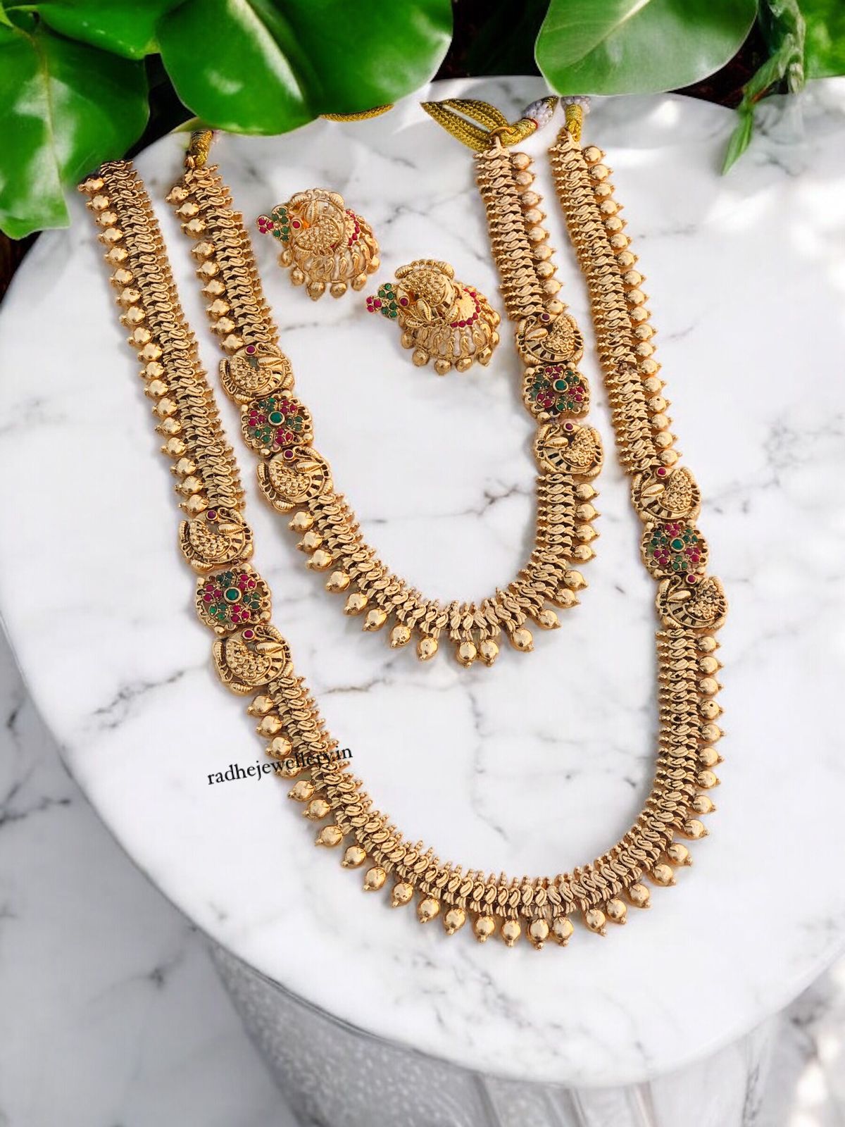 Matte Finish Beautiful combo Necklace Set for Women/Gold Plated/Indian Jewelry Set