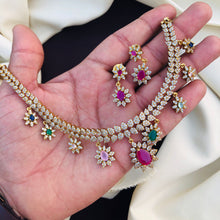 Antique Gold Ad Stone Necklace Design Set