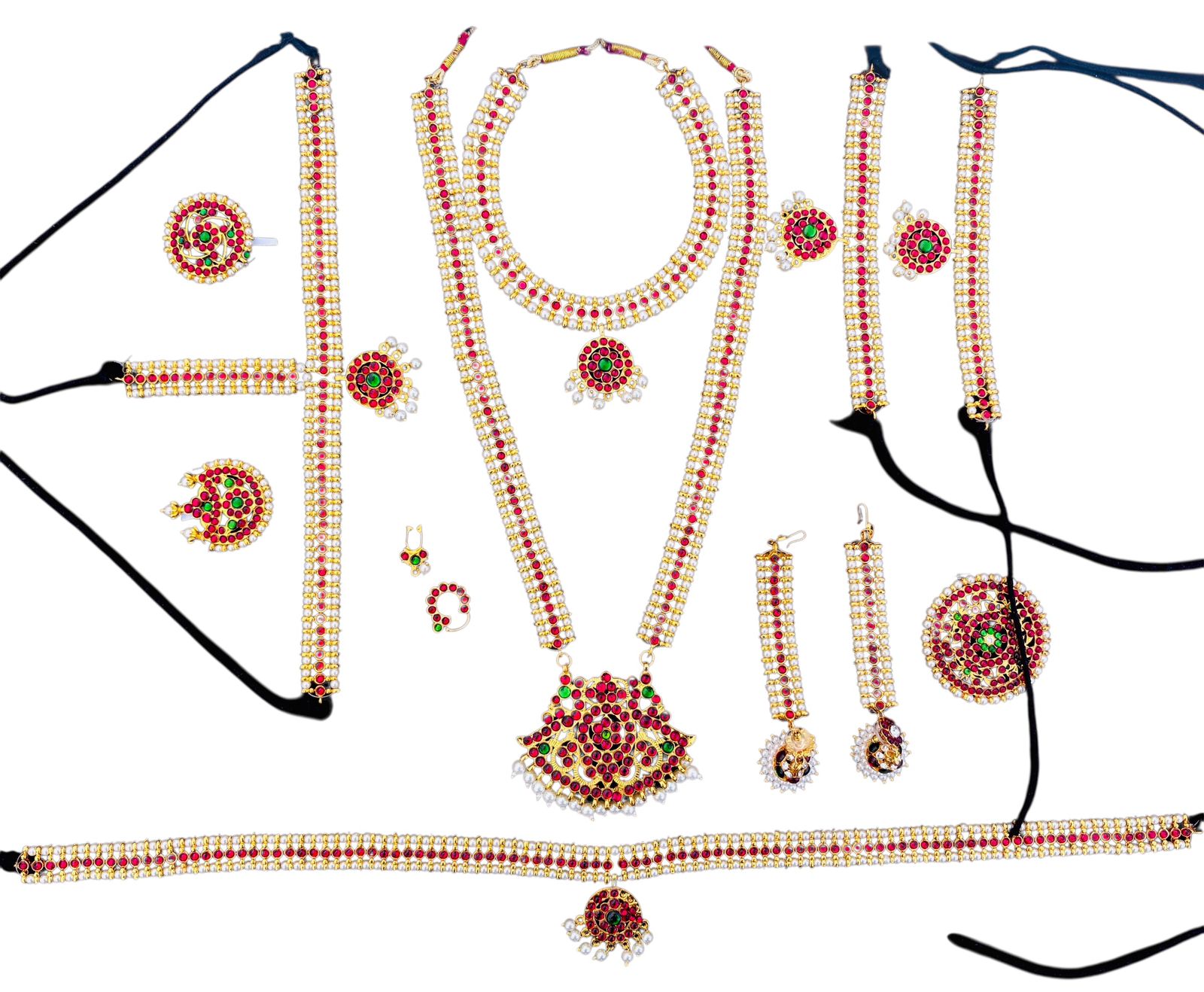 Bharatanatyam Kemp Stone bridel Jewelry set/Dance Jewelry/Natyam Jewellery/Classical Dance Jewelry