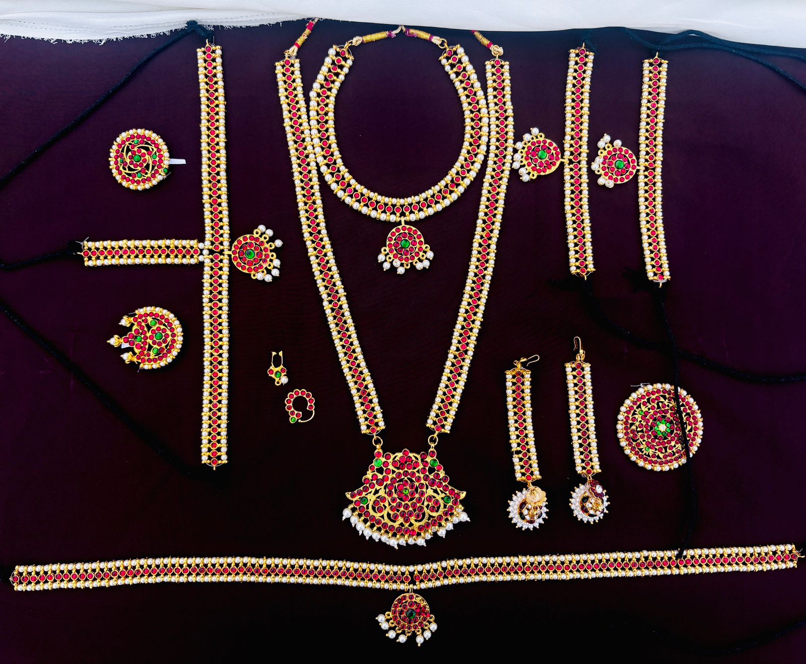 Bharatanatyam Kemp Stone bridel Jewelry set/Dance Jewelry/Natyam Jewellery/Classical Dance Jewelry