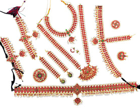 Bharatanatyam Kemp Stone bridel Jewelry set/Dance Jewelry/Natyam Jewellery/Classical Dance Jewelry