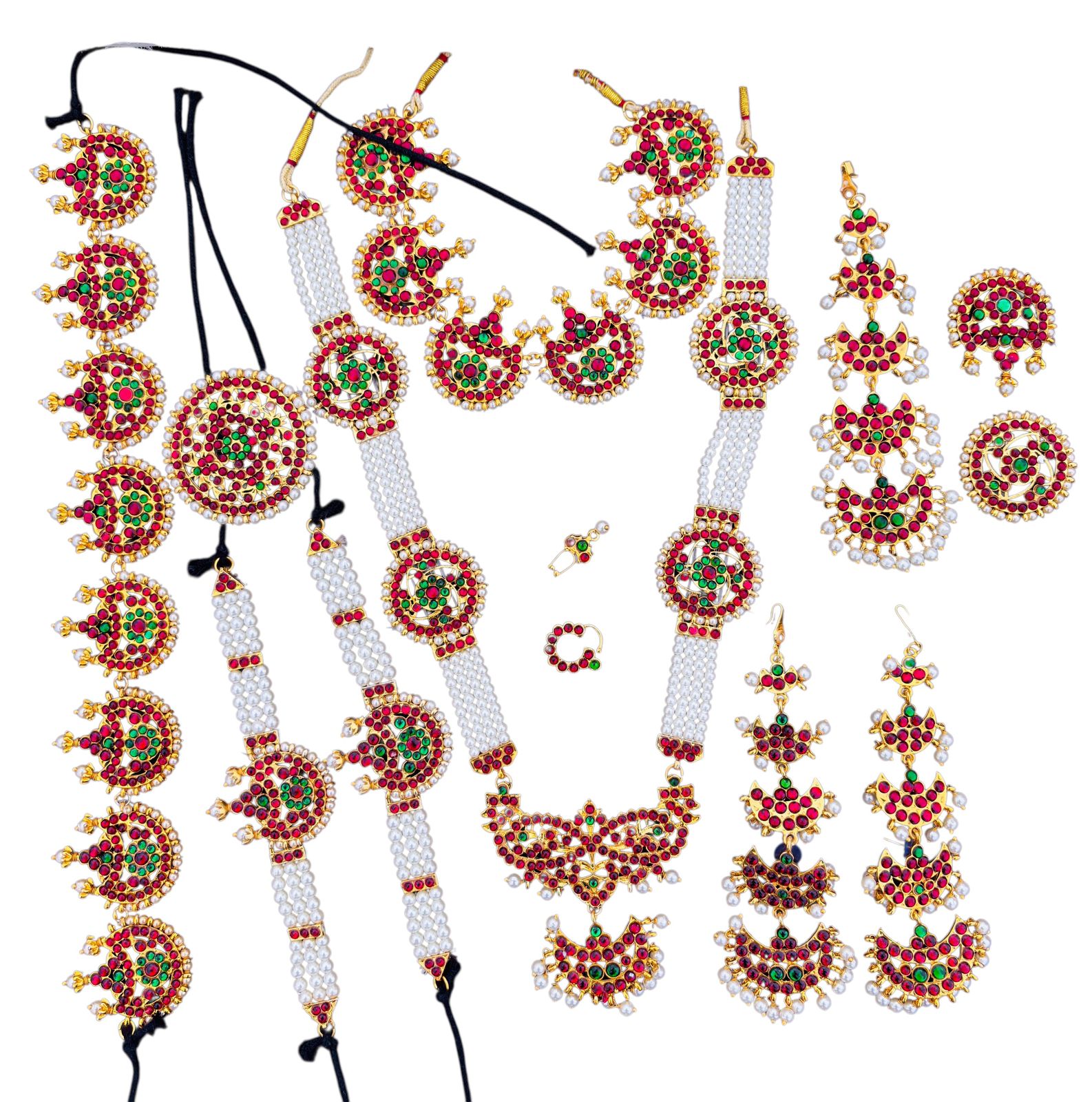 Bharatanatyam Kemp Stone bridel Jewelry set/Dance Jewelry/Natyam Jewellery/Classical Dance Jewelry