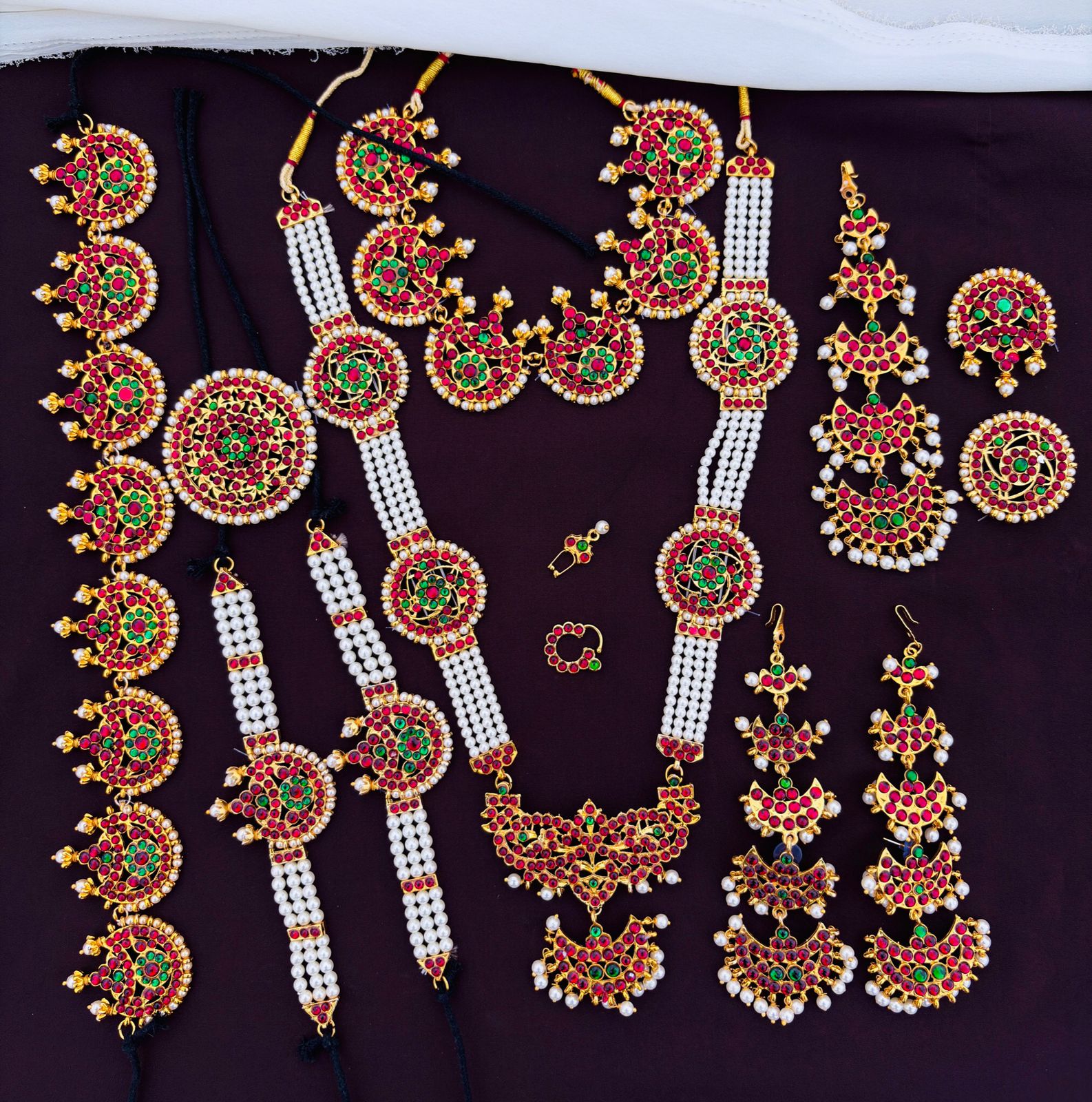 Bharatanatyam Kemp Stone bridel Jewelry set/Dance Jewelry/Natyam Jewellery/Classical Dance Jewelry