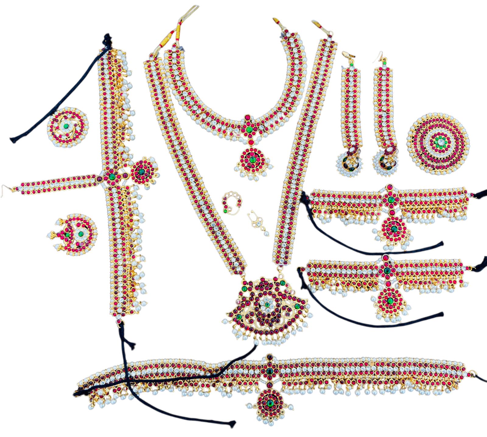 Bharatanatyam Kemp Stone bridel Jewelry set/Dance Jewelry/Natyam Jewellery/Classical Dance Jewelry