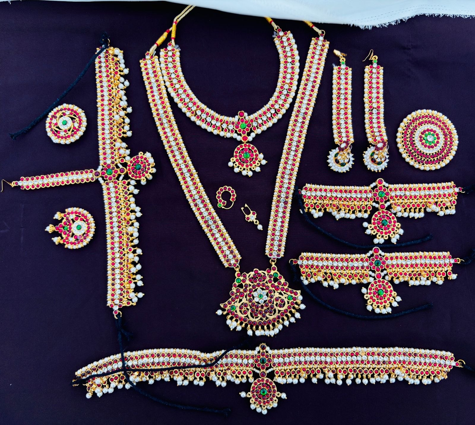 Bharatanatyam Kemp Stone bridel Jewelry set/Dance Jewelry/Natyam Jewellery/Classical Dance Jewelry