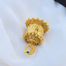 Royal Peacock Designer Kumkum Box – Antique Gold Finish Traditional Sindoor Containe