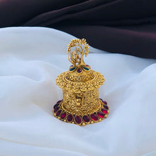 Radha Krishna Designer Kumkum Box – Traditional Gold Finish Sindoor Container for Pooja & Return Gifts