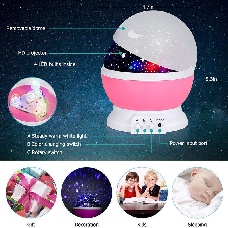 Star Master Rotating 360 Degree Moon Night Light Lamp Projector