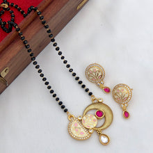 Mangasultra Chain With Earrings, Unique Enamel Design, 2 Color Options