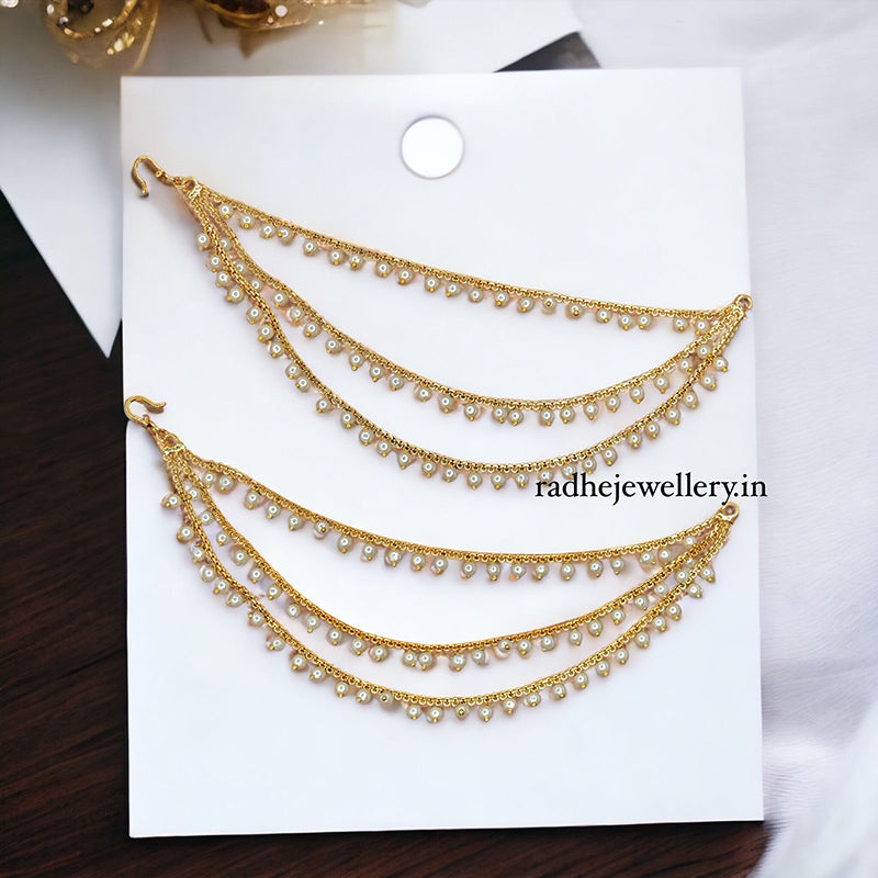 Tiny Pearls Gold Plated Maattal For Your Traditional Earrings, EarChain Maatil