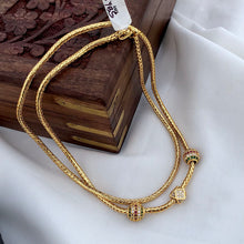 One Gram Micro Gold Plated American Diamond Mugappu Gold Chain for Women & Girls