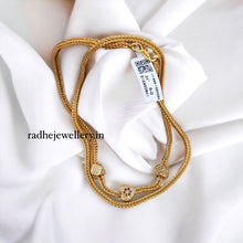 Unique White Stones Star Design Mugappa Chain 1 Gram Gold Plated Mop Jewelry Chain