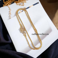 Open Feathers Mugappa Chain 1 Gram Gold Plated Mop Jewelry Chain, 2 Colors