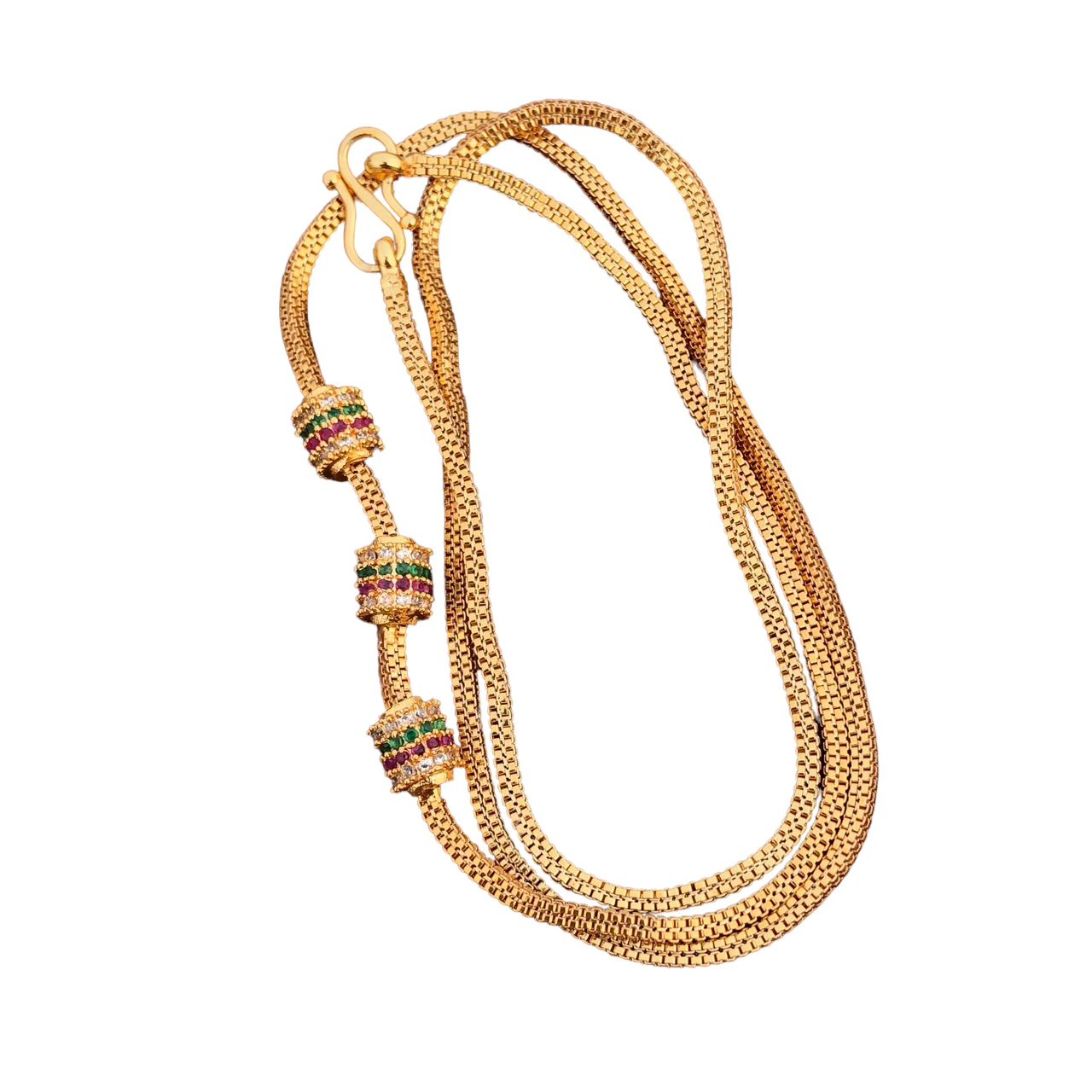 MULTI COLOR BALLS DESIGN MUGAPPU THALI KODI FOR MARRIED WOMENS [24 INCH] Gold-plated Plated Brass Chain