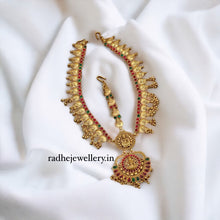 Traditional & Religious Double Lakshmi Maang Tikka, With Golden Beads